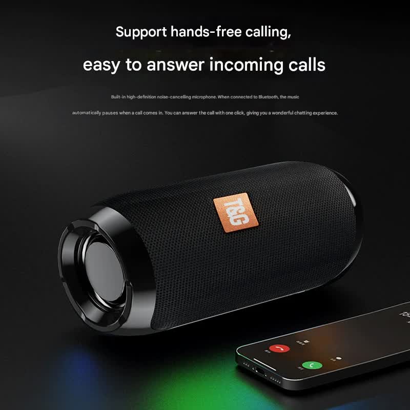 Blue Portable Bluetooth Speaker - HiFi 360 Degree Audio Wireless Mini Speaker, Support Hands-free Calling - Image 3