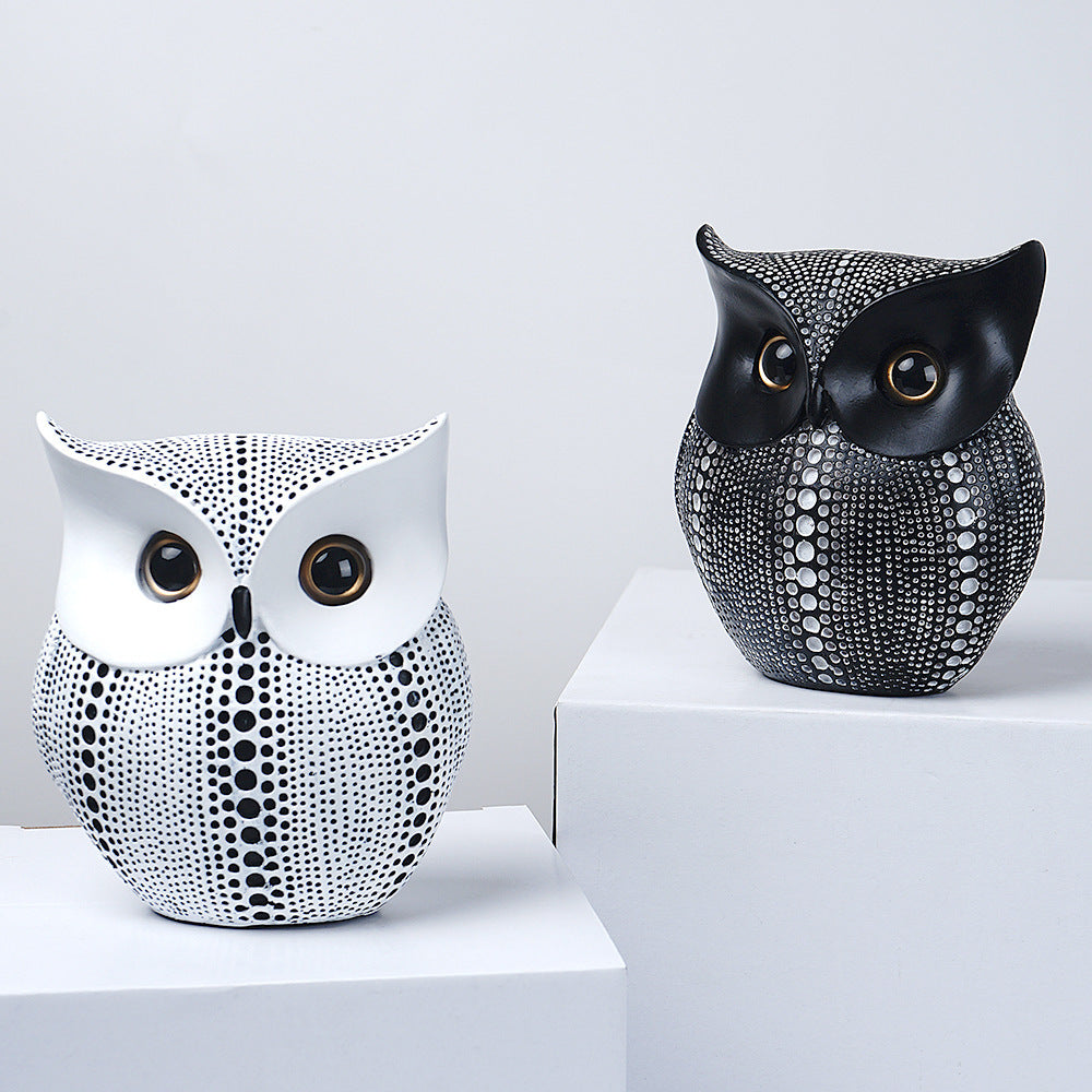 Gold resin owl statue - modern perforated design for living room TV cabinet and entryway decoration - Image 2