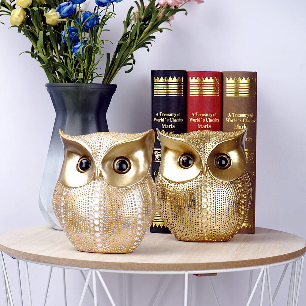 Silver resin owl statue - modern perforated design for living room TV cabinet and entryway decoration - Image 7