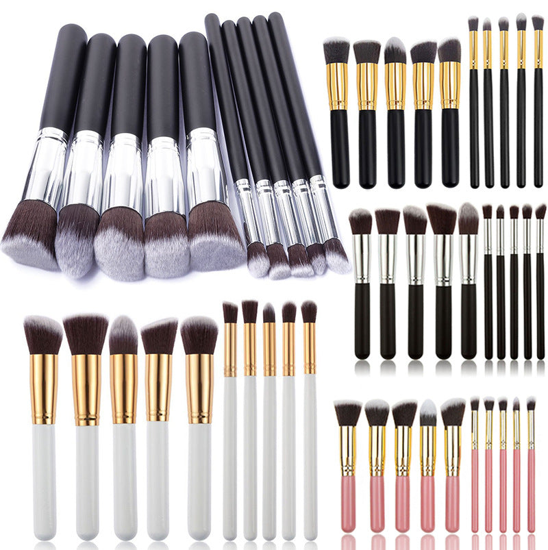 10-Piece Pink gold Makeup Brush Set - Large and Small Brushes for Professional Beauty Application - Image 4