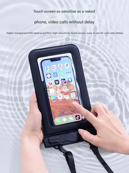 IPX8 Waterproof Phone Pouch with Inflatable Floating Layer,Touchscreen Dry Bag for Swimming(yellow) - Image 2