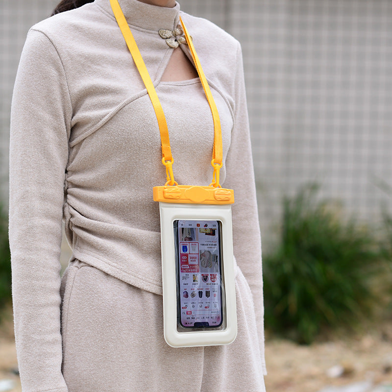 IPX8 Waterproof Phone Pouch with Inflatable Floating Layer,Touchscreen Dry Bag for Swimming(yellow) - Image 4