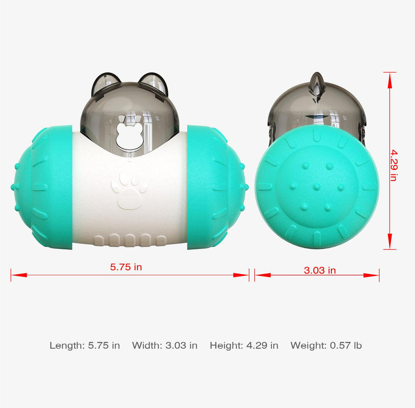 Pet Tumbler Treat Dispenser Ball,Interactive Feeding Toy for Dogs and Cats(Blue and White) - Image 6