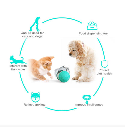Pet Tumbler Treat Dispenser Ball,Interactive Feeding Toy for Dogs and Cats(Pink and white) - Image 2
