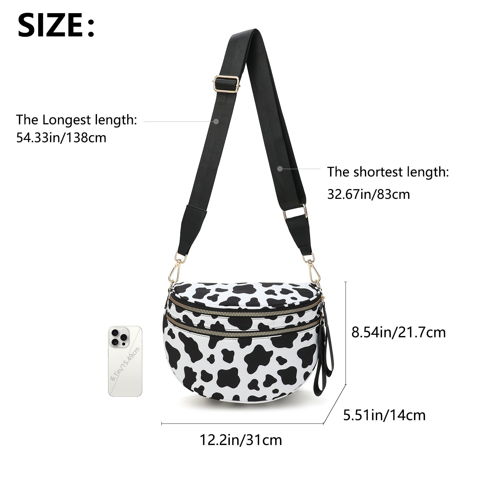 Oxford Cloth Crossbody Bag,Large Capacity Shell-Shaped Fanny Pack with Adjustable Strap(Brown plaid) - Image 4