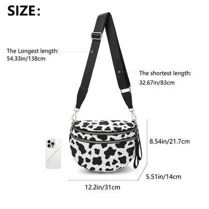 Oxford Cloth Crossbody Bag,Large Capacity Shell-Shaped Fanny Pack with Adjustable Strap(Rose red plaid) - Image 4