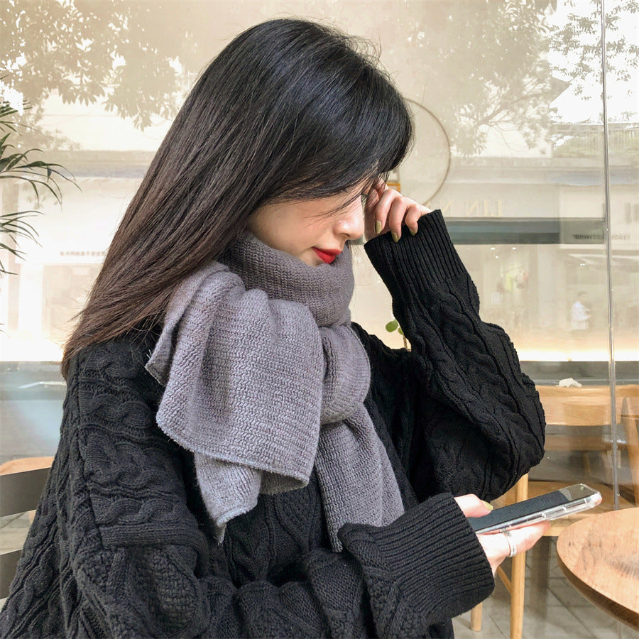 Beige Imitation Cashmere Solid Scarf - Warm Winter Shawl for Men and Women - Image 7