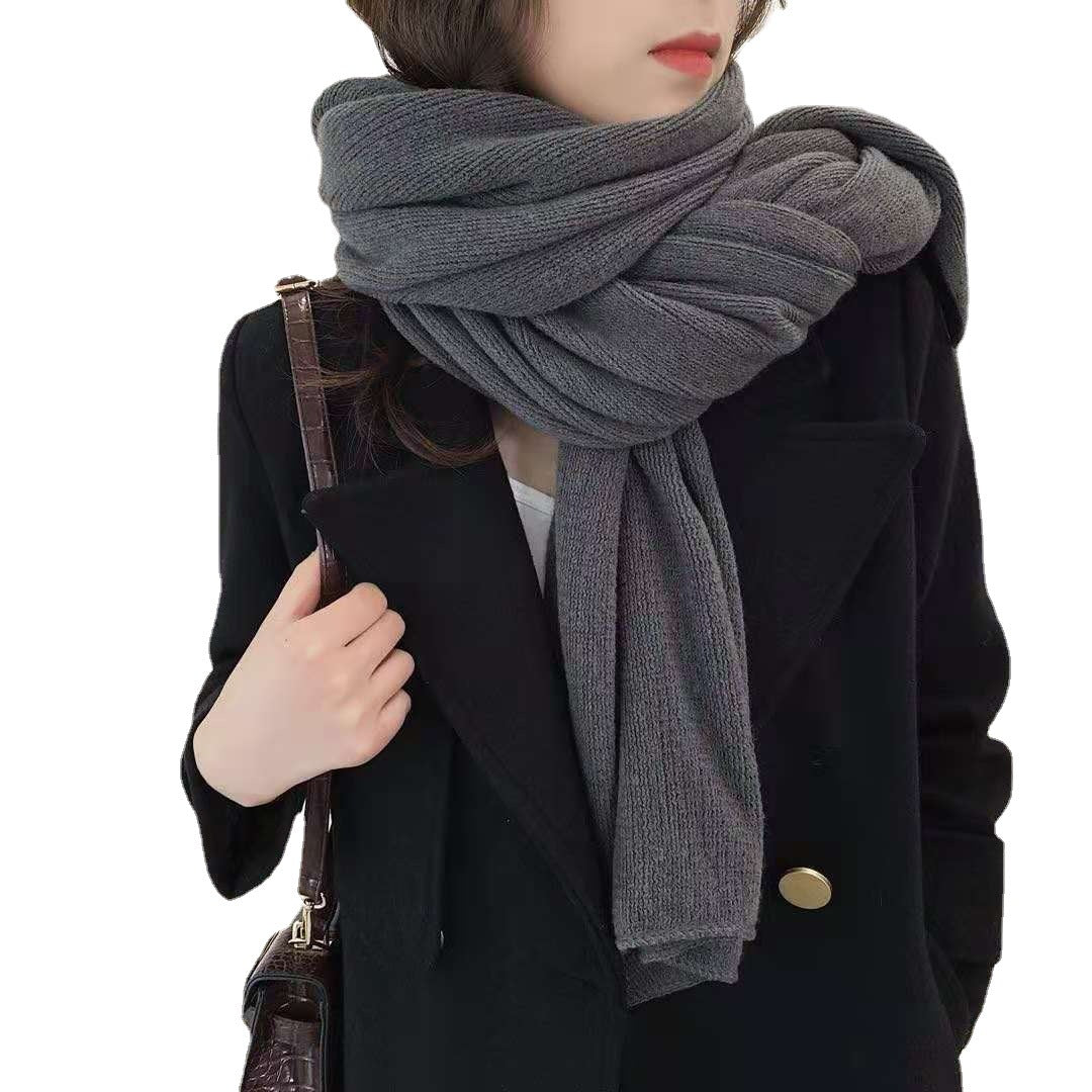 Red Imitation Cashmere Solid Scarf - Warm Winter Shawl for Men and Women - Image 6