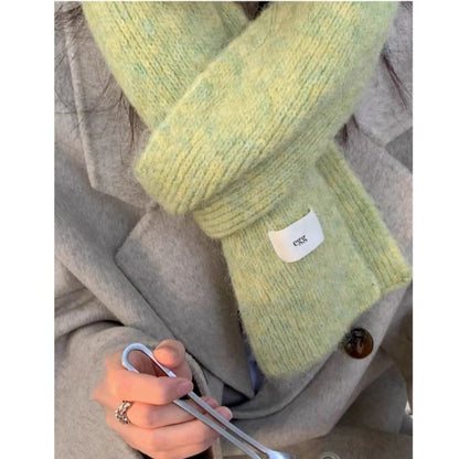 Yellow Cozy Knit Scarf - Soft Wool-Blend Winter Neck Wrap, Warm and Stylish - Image 4