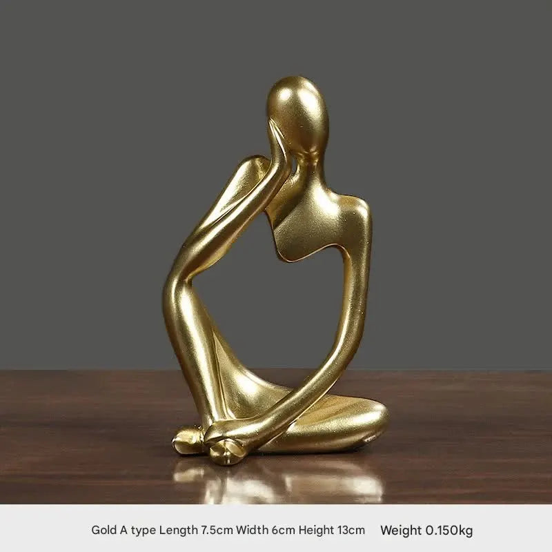 Nordic Abstract Resin Figurine - Modern Minimalist Home Decor Sculpture(Gold)