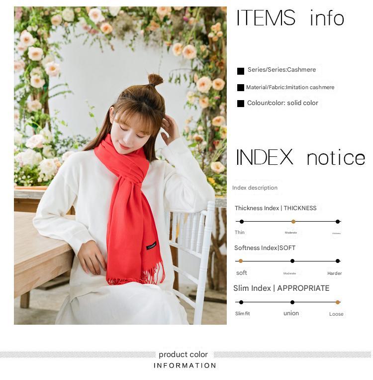 2pc Luxe Soft Imitation Cashmere Scarf - Warm Solid Tone Shawl with Elegant Fringe(Royal blue) - Image 7