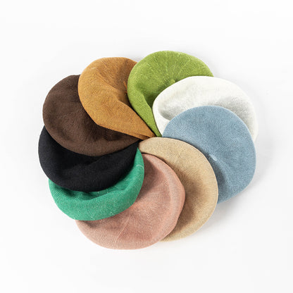 Black Linen Knit Beret - Classic Soft and Stylish Headwear - Image 2