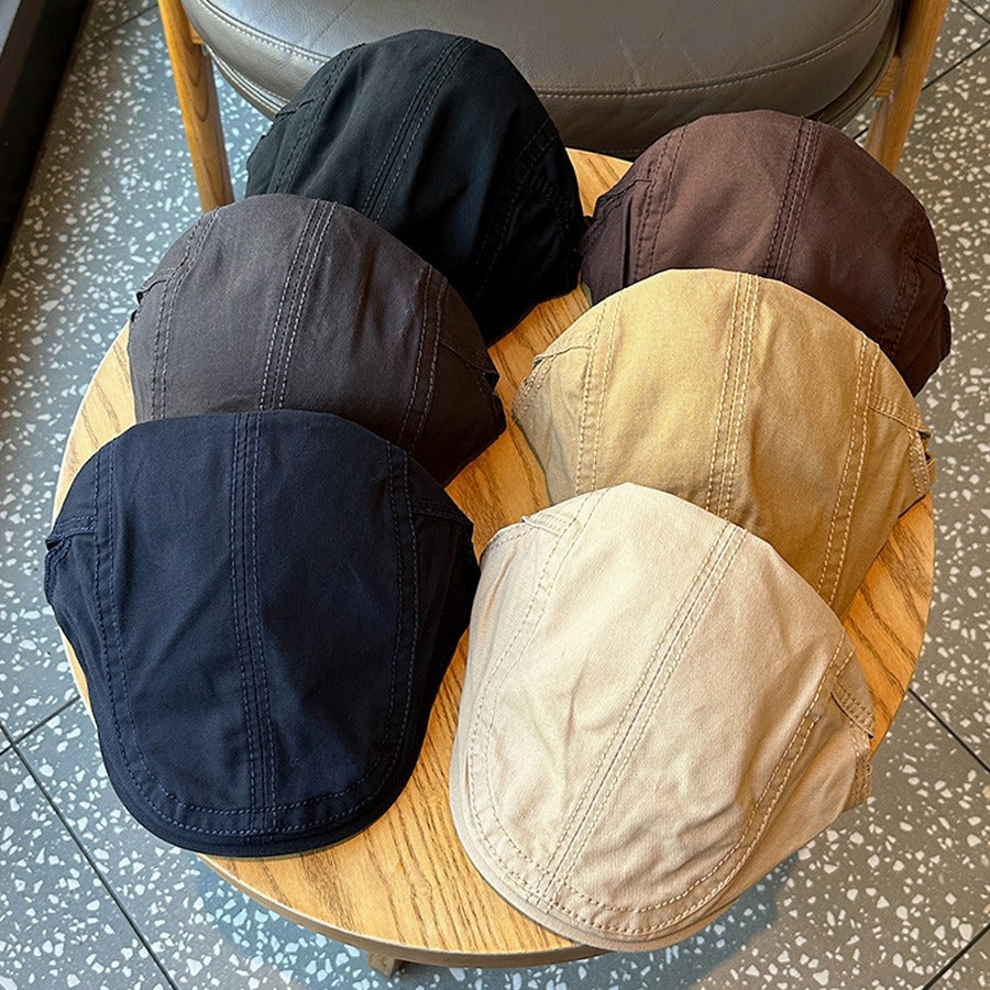 Retro Newsboy Cap - Unisex Vintage Flat Beret with Visor(Navy) - Image 4
