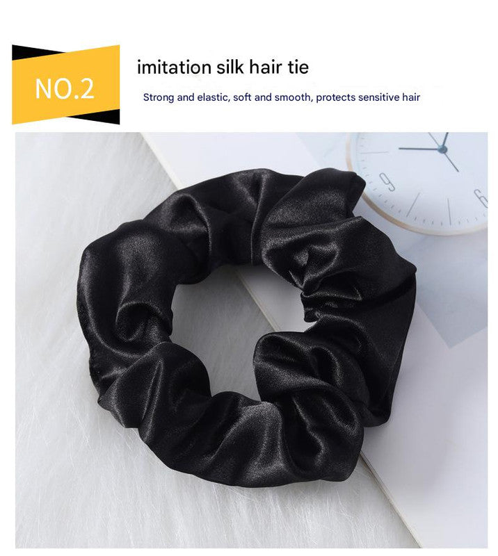 Luxury Satin Sleep Mask Gift Set,4-Piece with Pillowcase and Hair Accessories(White) - Image 3