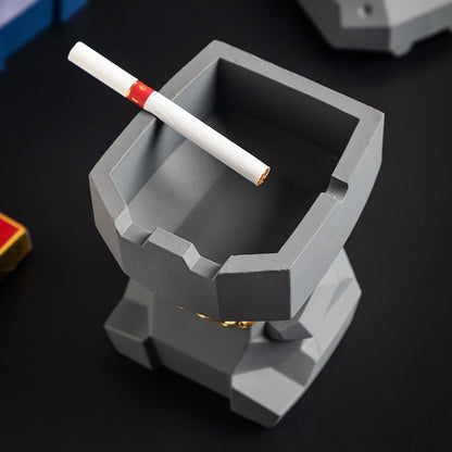Hippo Ashtray with Lid - Stylish Geometric Decor for Home and Office(Green) - Image 5