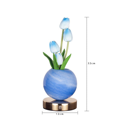 Blue Tulip Night Light - Floral Table Lamp for Bedroom Ambiance - Image 7