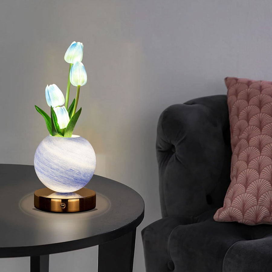Orange Tulip Night Light - Floral Table Lamp for Bedroom Ambiance - Image 6