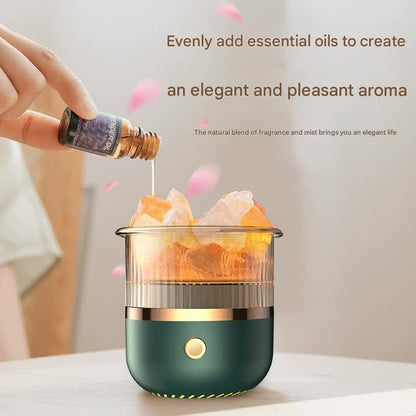 Crystal Humidifier with LED Light - Aromatherapy Diffuser for Home Relaxation(green) - Image 2