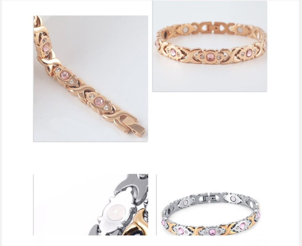 Magnetic Therapy Bracelet - Anti-Allergy Jewelry with Gemstone Design and Health Benefits(Steel) - Image 4