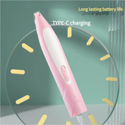 Electric Pet Hair Clipper with Type-C Charging, LED Light, and Grooming Accessories(pink) - Image 3