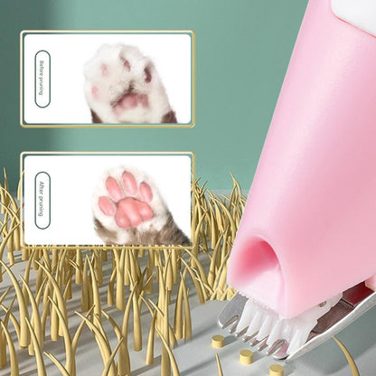 Electric Pet Hair Clipper with Type-C Charging, LED Light, and Grooming Accessories(yellow) - Image 2