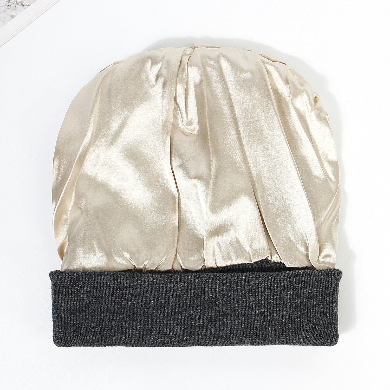 Premium Warm Beanie with Silk Satin Lining(Dark Gray) - Image 3