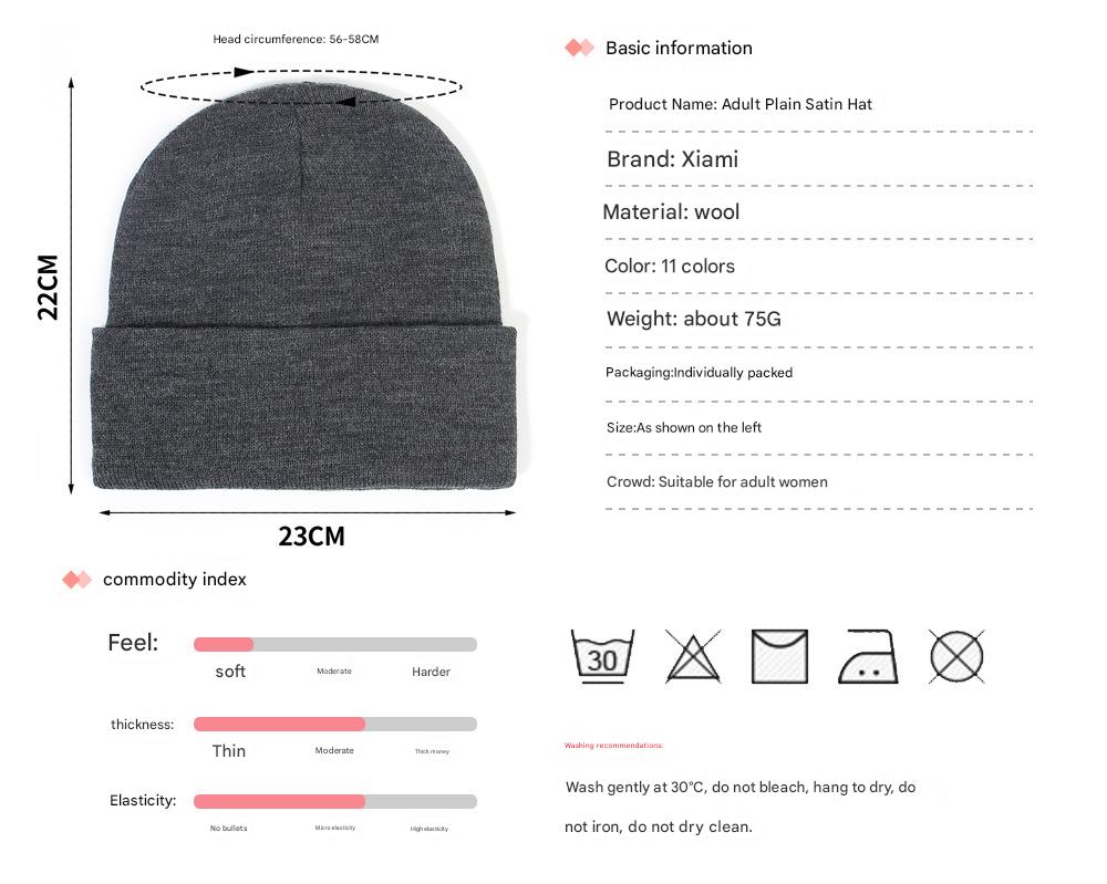 Premium Warm Beanie with Silk Satin Lining(Rose red) - Image 2