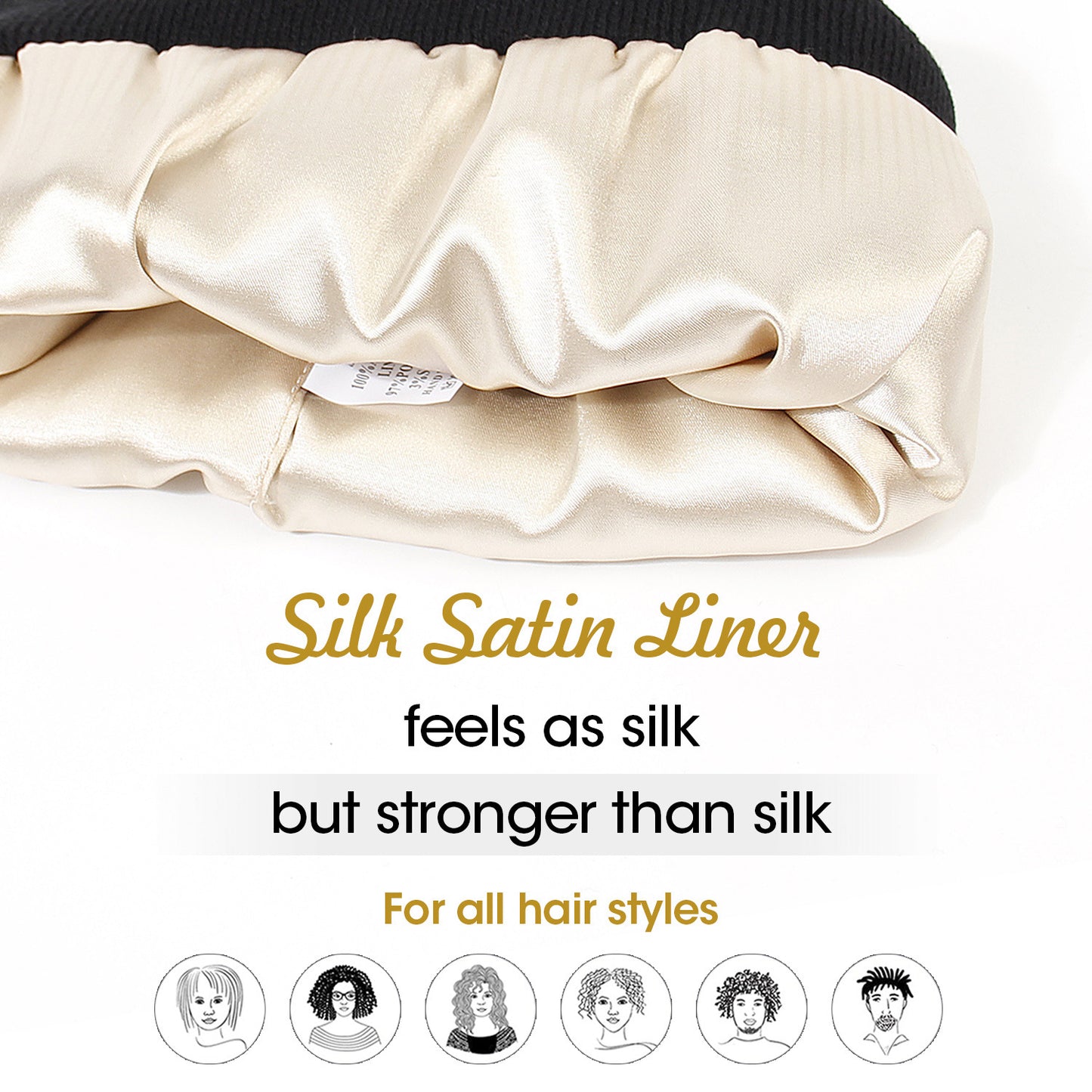 Premium Warm Beanie with Silk Satin Lining(Khaki) - Image 4