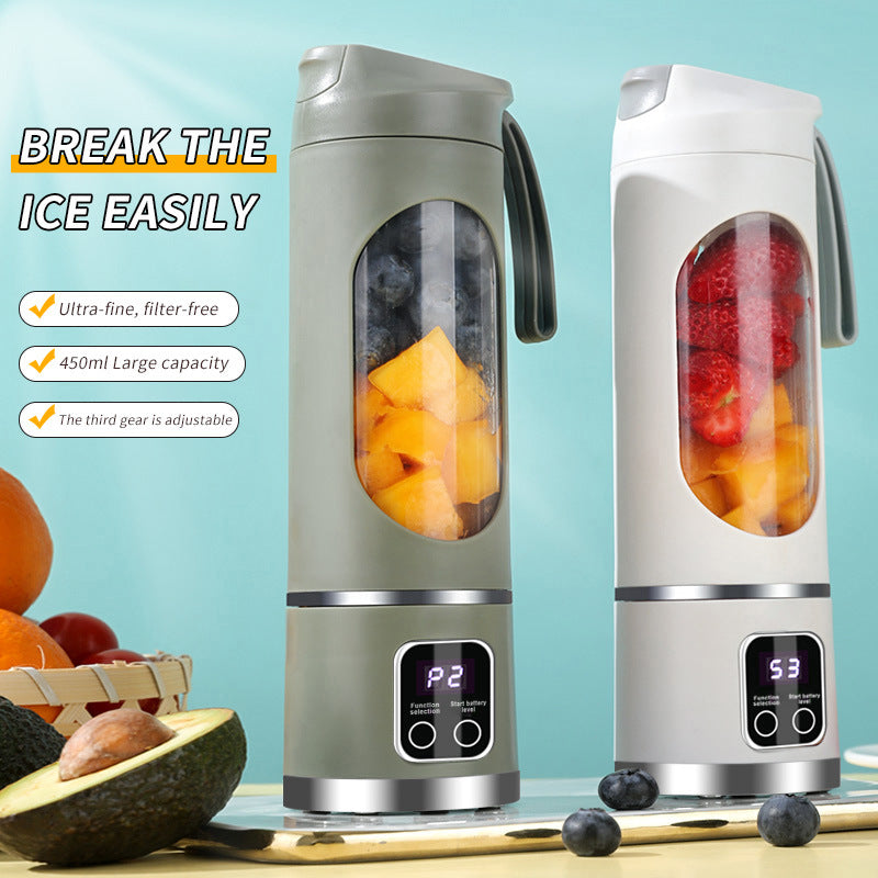 Portable Electric Juicer Blender - 450ml USB Rechargeable Smoothie Maker with 12 Blades(white) - Image 2