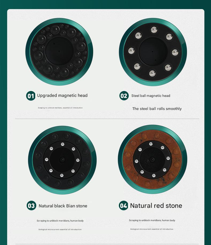 Rechargeable 6-Level Electric Cupping & Gua Sha Massager with LED Display & Magnetic Therapy Head(green) - Image 4