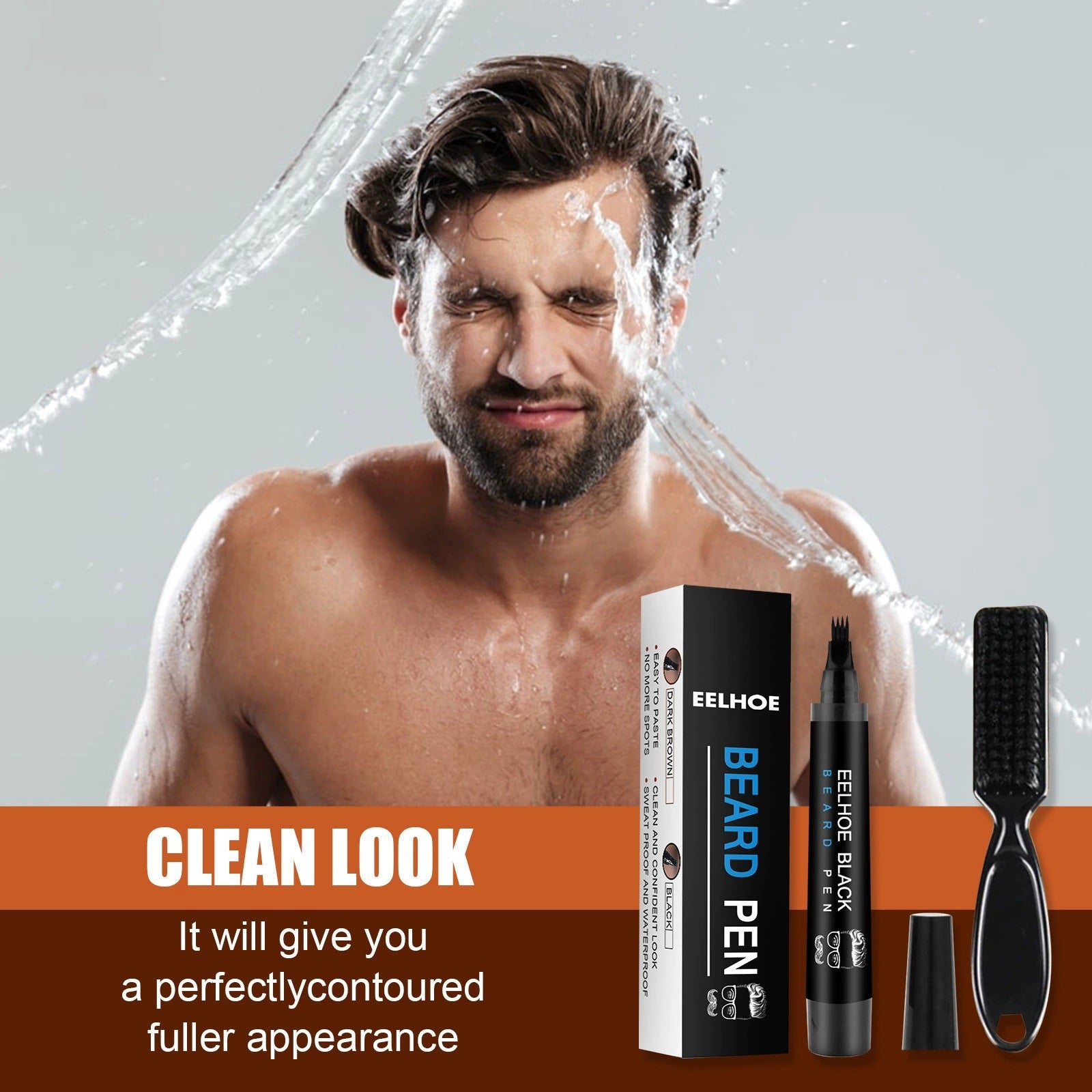 EELHOE Beard Pen Filler Kit - Waterproof & Sweatproof for a Natural Fuller Look - Image 2