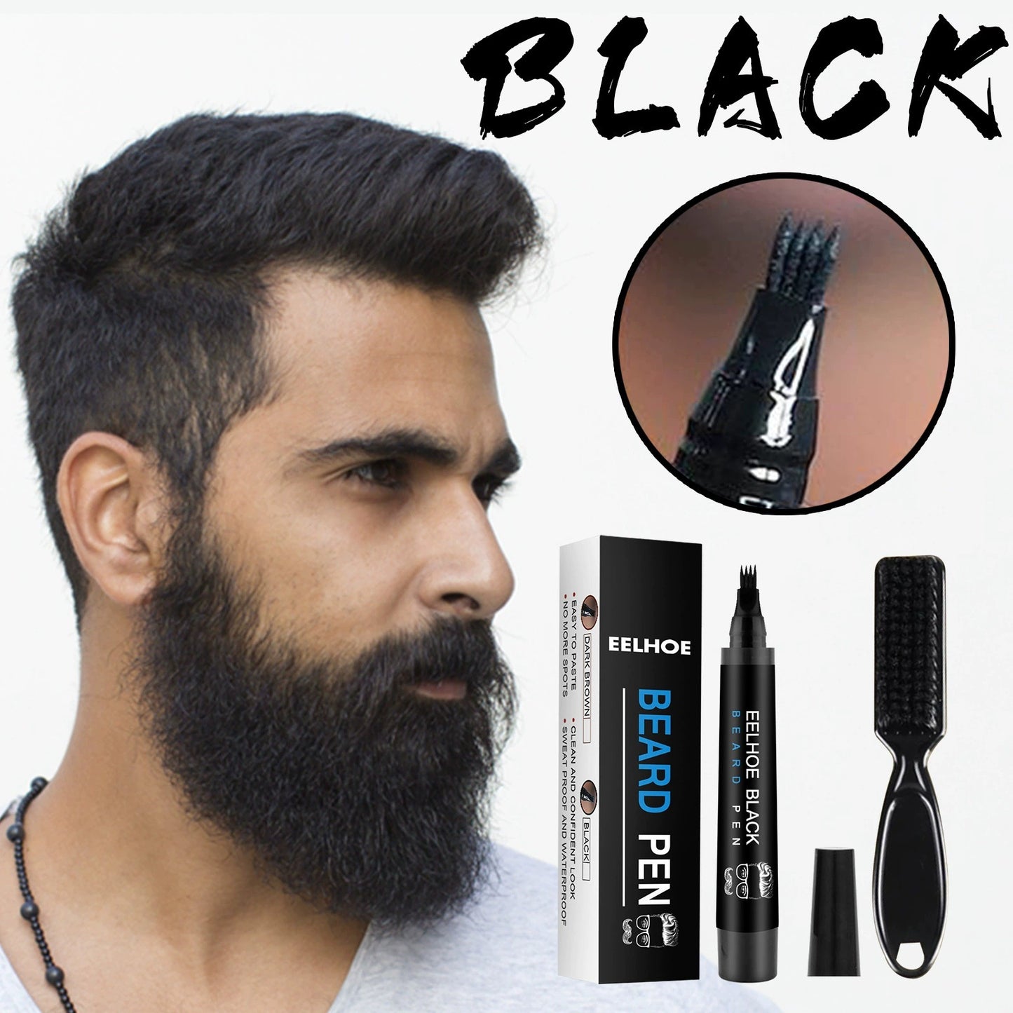 EELHOE Beard Pen Filler Kit - Waterproof & Sweatproof for a Natural Fuller Look - Image 3