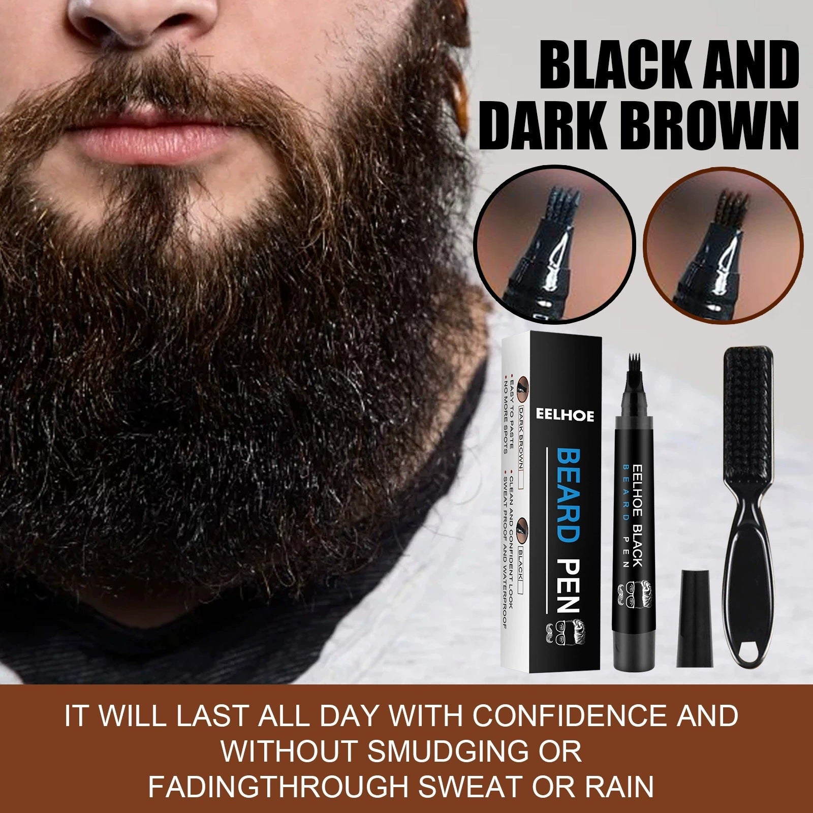 EELHOE Beard Pen Filler Kit - Waterproof & Sweatproof for a Natural Fuller Look - Image 4