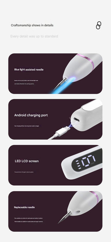 Professional 9-Level Skin Tag & Spot Remover Pen - USB Rechargeable Beauty Device(Blue) - Image 6