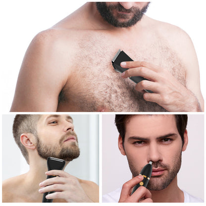 3-in-1 Men's Electric Body Groomer & Hair Clipper Kit - Waterproof, USB-C Rechargeable with Charging Dock(black) - Image 3