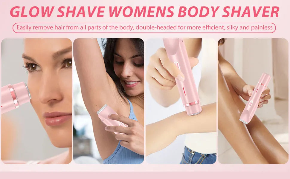 2-in-1 Ladies Electric Shaver & Trimmer - IPX7 Waterproof, USB-C Rechargeable, Dual Head Design(Purple) - Image 6