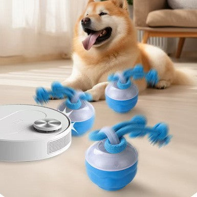 Interactive Dog Chew Toy with Rope - Durable Treat Dispensing Ball for Play & Dental Health(blue) - Image 3