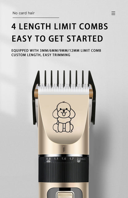 Professional Pet Grooming Hair Clipper Kit - Rechargeable, Low Noise, with Ceramic Blades & 5-Speed Adjustment(gold) - Image 8