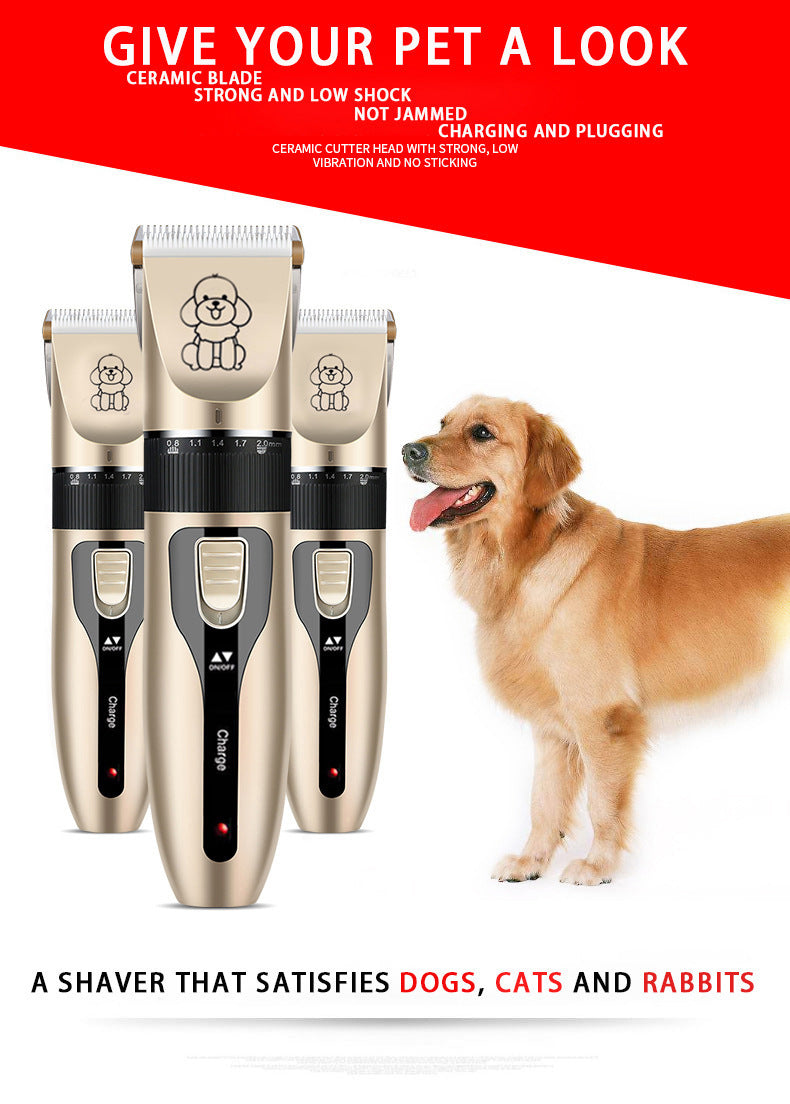 Professional Pet Grooming Hair Clipper Kit - Rechargeable, Low Noise, with Ceramic Blades & 5-Speed Adjustment(Platinum) - Image 4