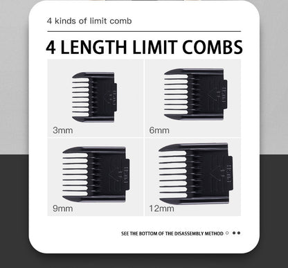 Professional Pet Grooming Hair Clipper Kit - Rechargeable, Low Noise, with Ceramic Blades & 5-Speed Adjustment(Platinum) - Image 9