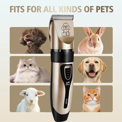 Professional Pet Grooming Hair Clipper Kit - Rechargeable, Low Noise, with Ceramic Blades & 5-Speed Adjustment(White) - Image 2