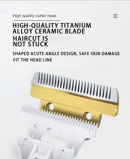 Professional Pet Grooming Hair Clipper Kit - Rechargeable, Low Noise, with Ceramic Blades & 5-Speed Adjustment(White) - Image 5