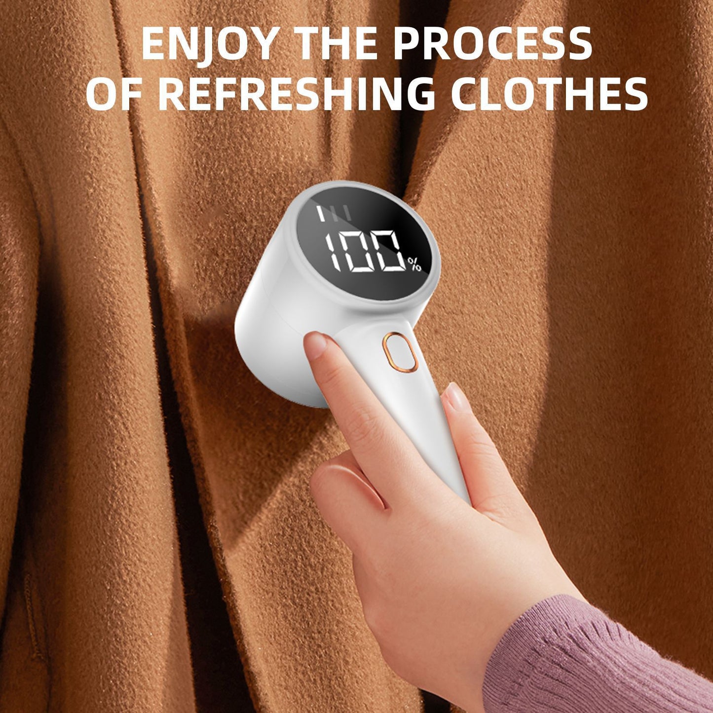 Rechargeable Electric Lint Remover with LED Display - 3 Speed Levels, USB-C Charging, 2600mAh Battery(white) - Image 2
