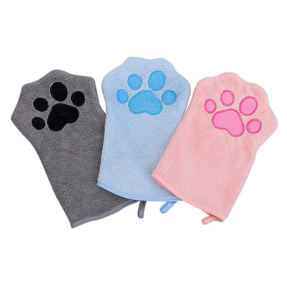 Adorable Pet Paw Grooming & Drying Mitt - Super Absorbent Fleece Material(pink) - Image 2