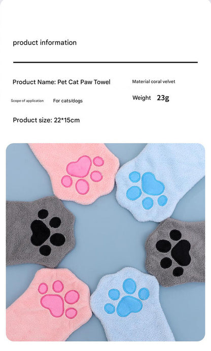 Adorable Pet Paw Grooming & Drying Mitt - Super Absorbent Fleece Material(pink) - Image 5