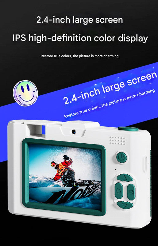 Compact 4K Digital Camera - 50MP, 16x Zoom, 2.4-inch IPS Screen, WiFi & Fill Light - Retro CCD Style(White) - Image 3