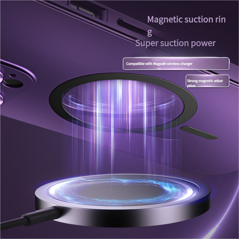 Innovative Detachable Backplate Case for iPhone 14 Pro Max with Strong MagSafe Compatibility(Purple) - Image 4