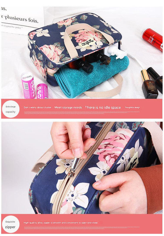 Versatile Portable Handled Bag - Durable Waterproof Fabric, Ideal for Toiletries, Lunch & Travel(Light blue white bear) - Image 6
