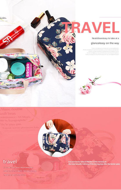 Versatile Portable Handled Bag - Durable Waterproof Fabric, Ideal for Toiletries, Lunch & Travel(Rose) - Image 5