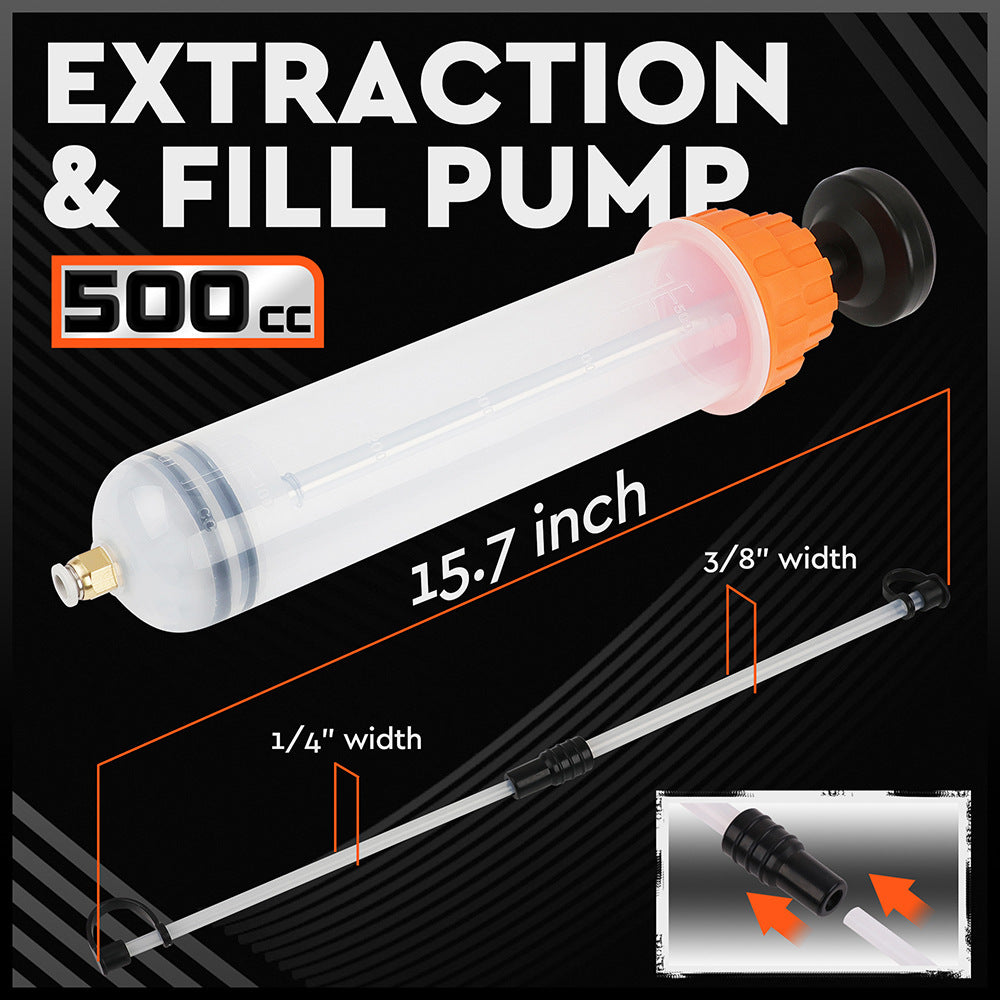 500cc Fluid Extraction & Fill Pump Syringe - Durable Manual Pump for Automotive & Marine Fluids - Image 3